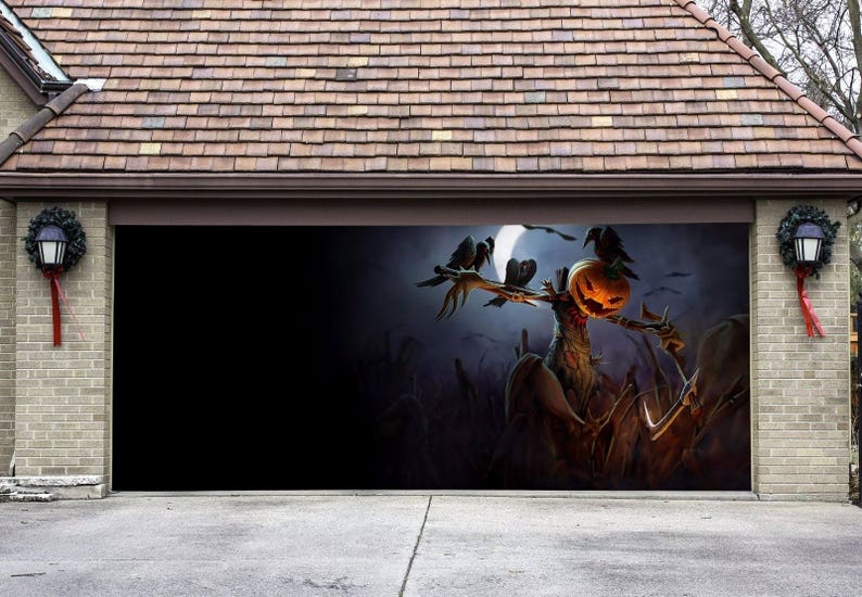 Halloween Decor for Double Garage Door Cover Halloween Decor Etsy