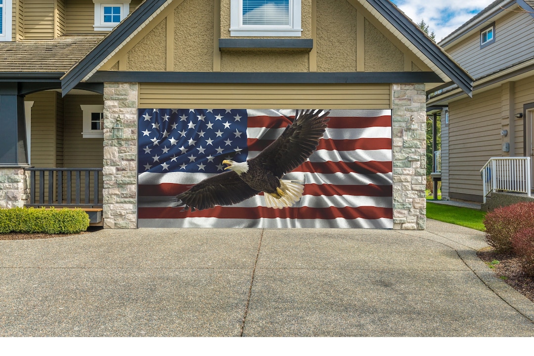 American Flag Garage Door Cover Patriotic Garage Decor Etsy