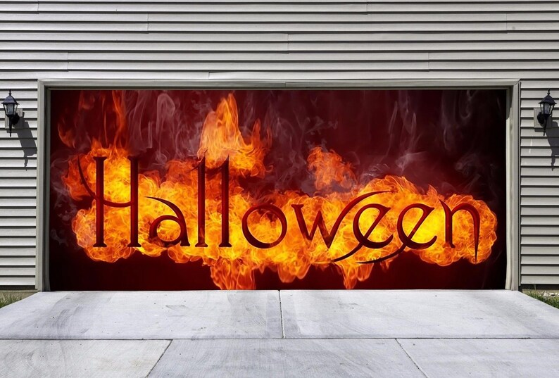 Halloween Decor for Double Garage Door Cover Halloween Decor Etsy