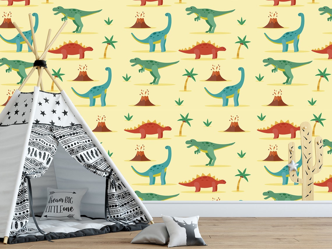 Dinosaur Wallpaper Peel and Stick Dino Kid Room Self Adhesive | Etsy