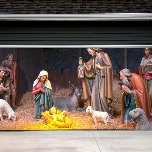 Nativity Scene Garage Door Cover Christmas Outdoor Decor Etsy