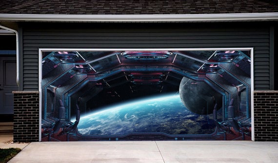 The Earth View From Space For Double Garage Door Cover Decor Etsy