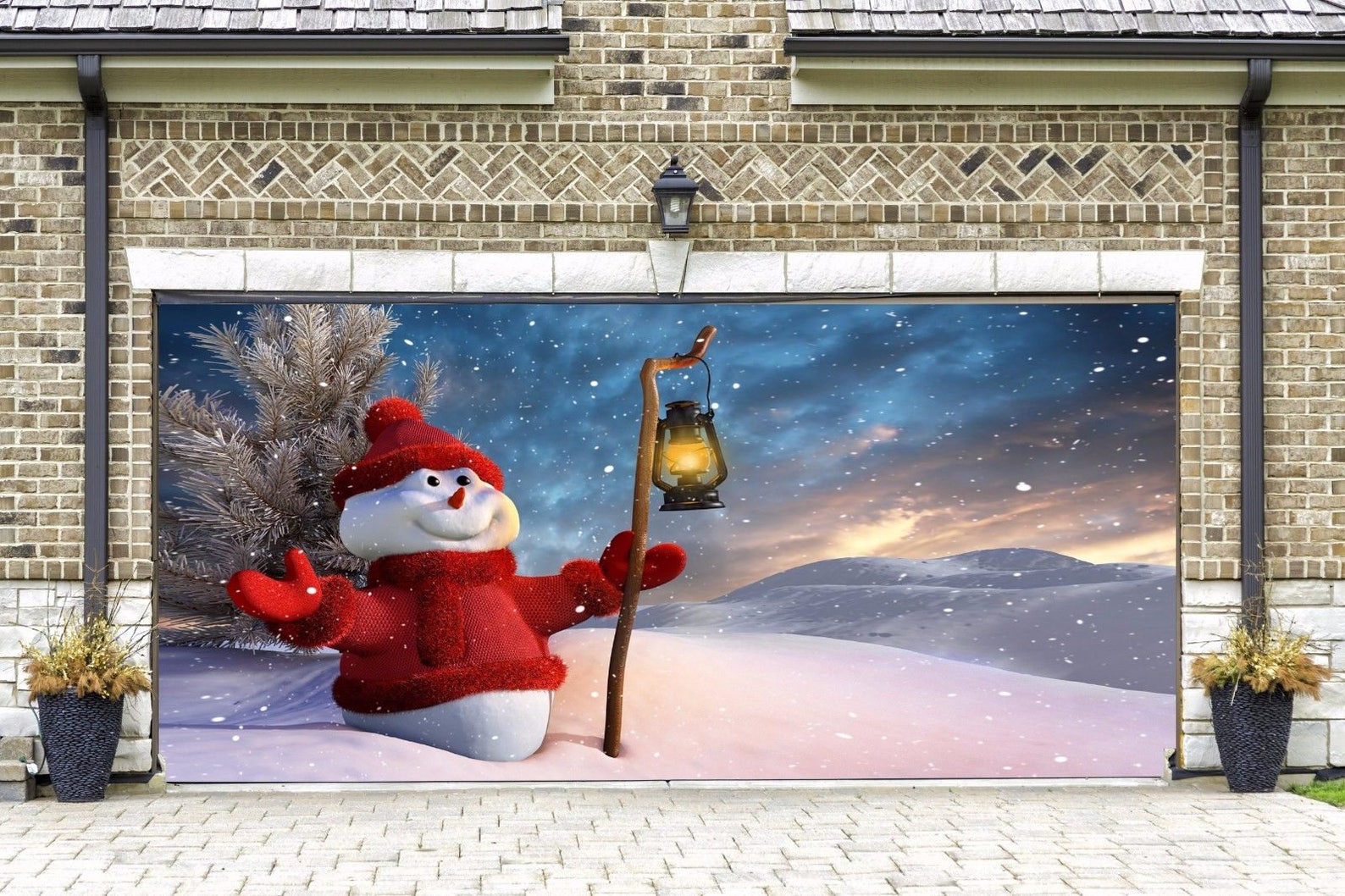 Christmas Decor for Garage Door Snowman Garage Door Mural Etsy Christmas Mural For Garage Door