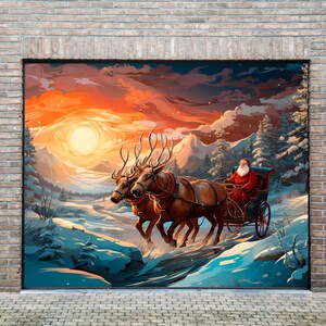 2023 New Merry Christmas Old Man Moose Garage Door Decoration - Garage