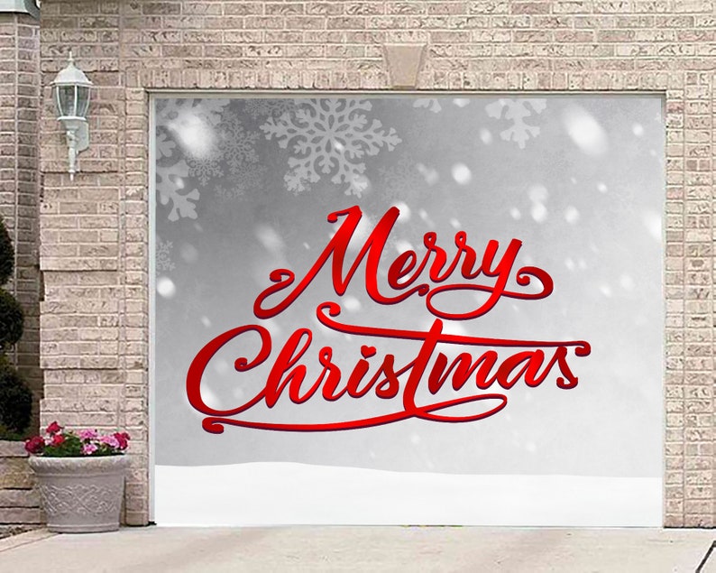 Merry Christmas Banner for Garage Door Cover Christmas | Etsy