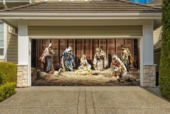 Outdoor Decoration O Holy Night Nativity Scene Christmas Holiday Home Garage Door Decor Banner Billboard Decoration Patio Lawn Garden Outdoor Decor Rayvoltbike Com