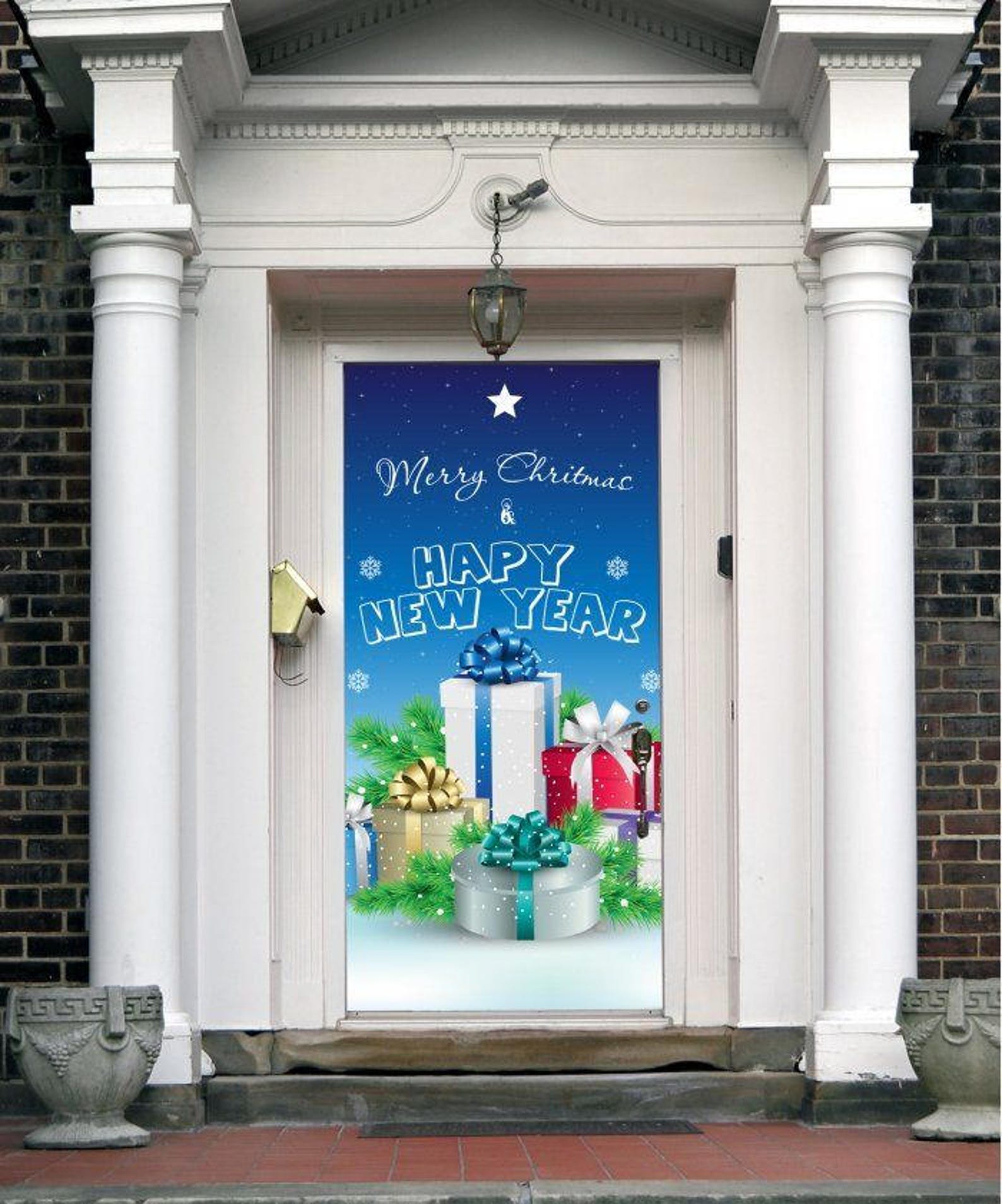 Christmas Door Decor Christmas Front Door Mural Holiday Etsy