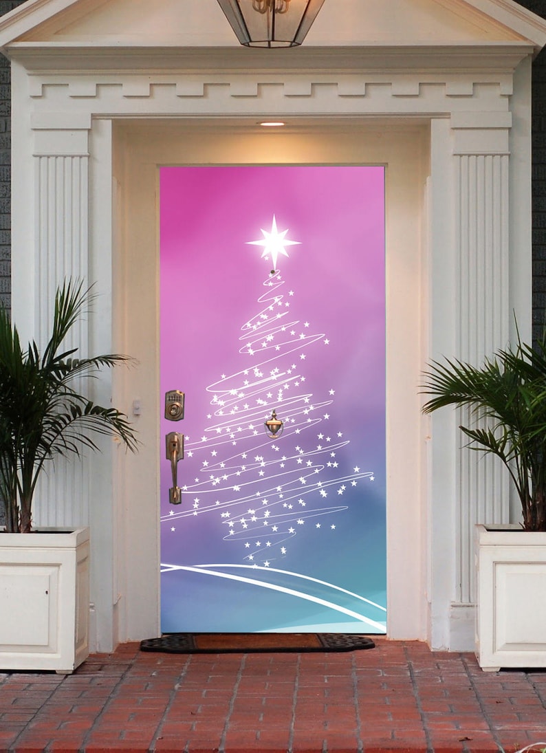 Christmas Door Decor Christmas Front Door Murals Holiday | Etsy