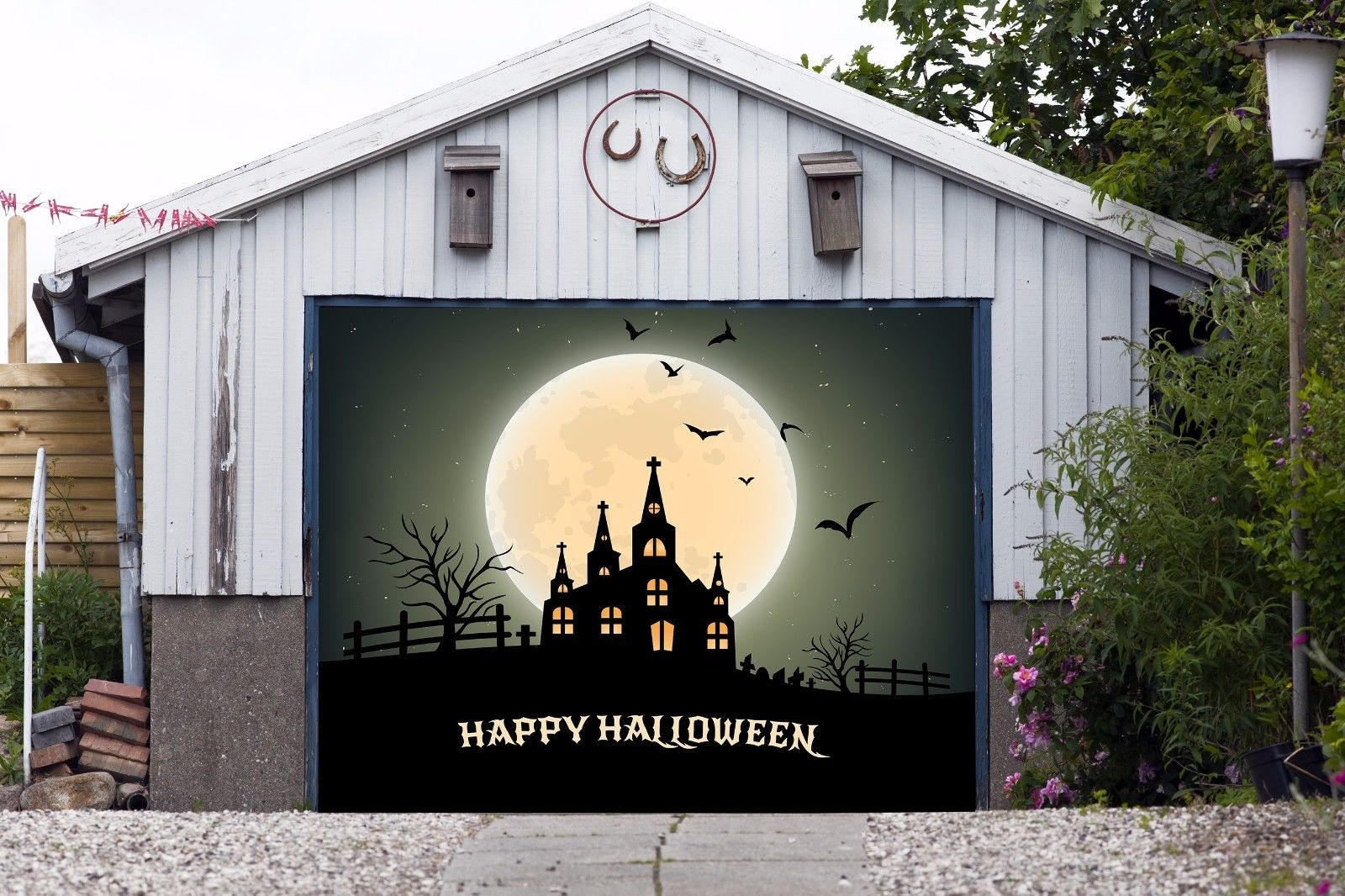 3D Effect Halloween Murals Garage Door Cover Banner Full