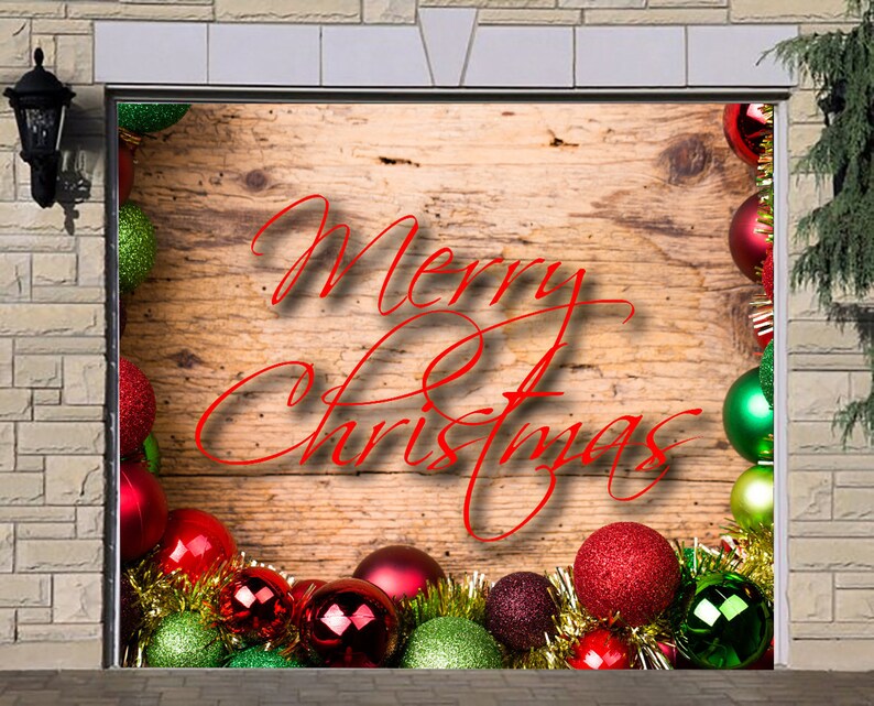 Merry Christmas Decoration Christmas Banner For Single Car Garage Door Cover Garage Door For House Decor Holiday Mural Ng41