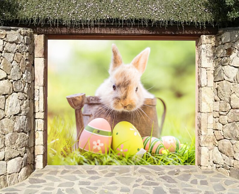 Happy Easter Banner Easter Bunny Outdoor Decoration Single Etsy
