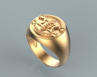 18k gold IDF icon ring, israel defence symbol, Israel jewelry,