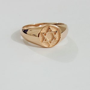 14k solid Gold Star of David Ring, jewish rings, Judaica jewelry, Israel star. image 1