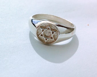 Star of David, Hebrew Ring, Sterling silver, Jewish star, judaica jewelry, Israeli gift,