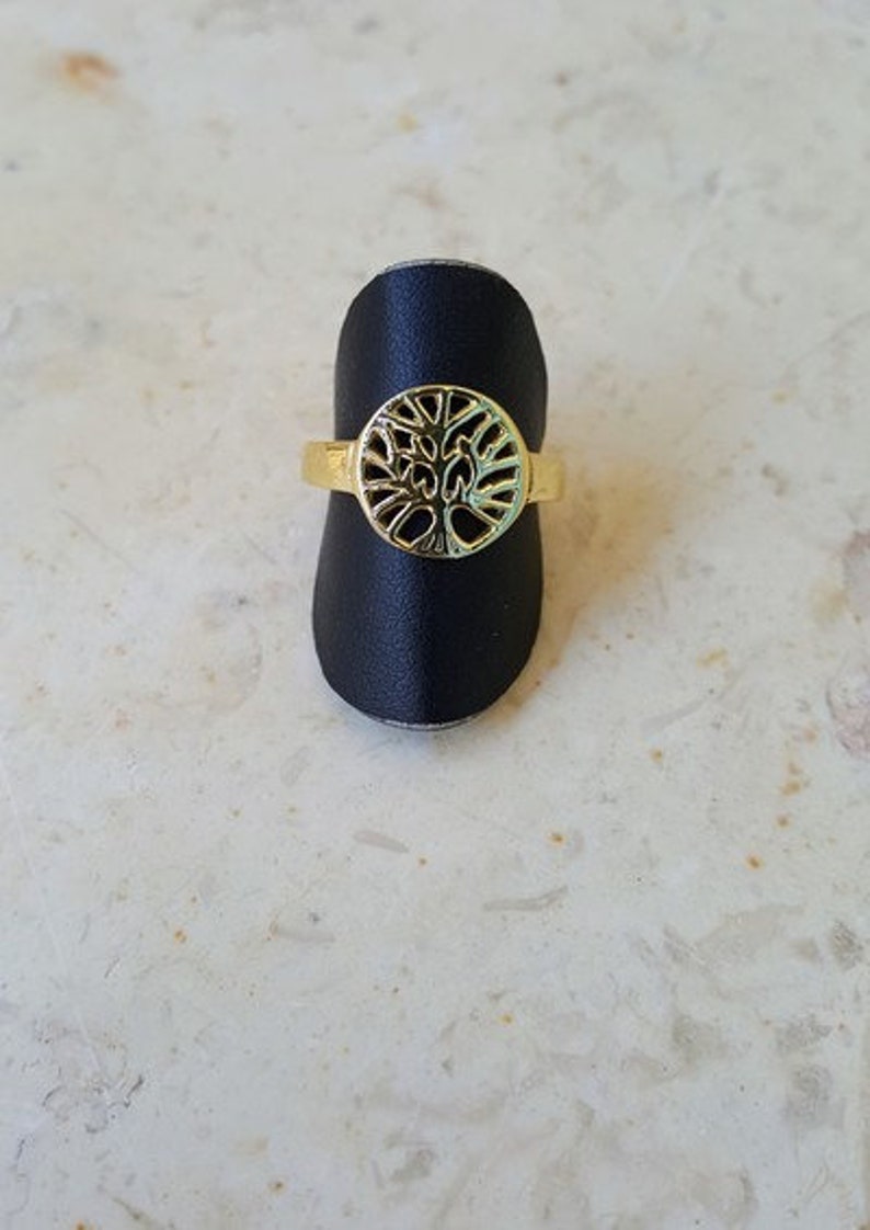 14k solid Gold, Tree of Life Ring, Israeli jewelry, image 1