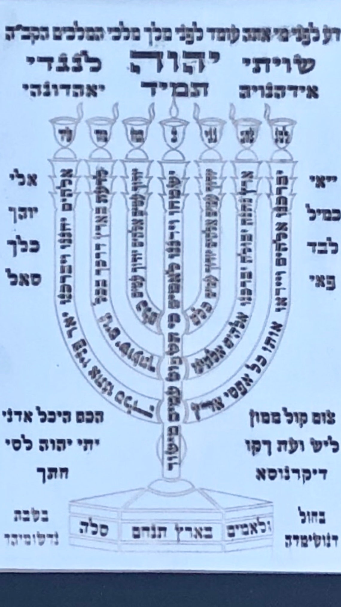 Psalm 67 Menorah Shape Bible Scripture Over Sterling Silver Etsy