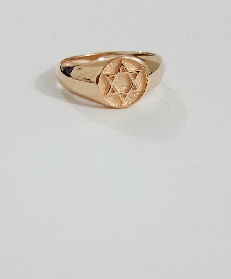 14k solid Gold Star of David Ring, jewish rings, Judaica jewelry, Israel star. image 1