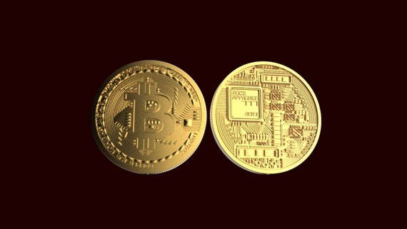 Bitcoin in oro massiccio 24k da un'oncia, vera moneta d'oro puro, autentica  doppia faccia, sorprendente moneta dettagliata, -  Italia
