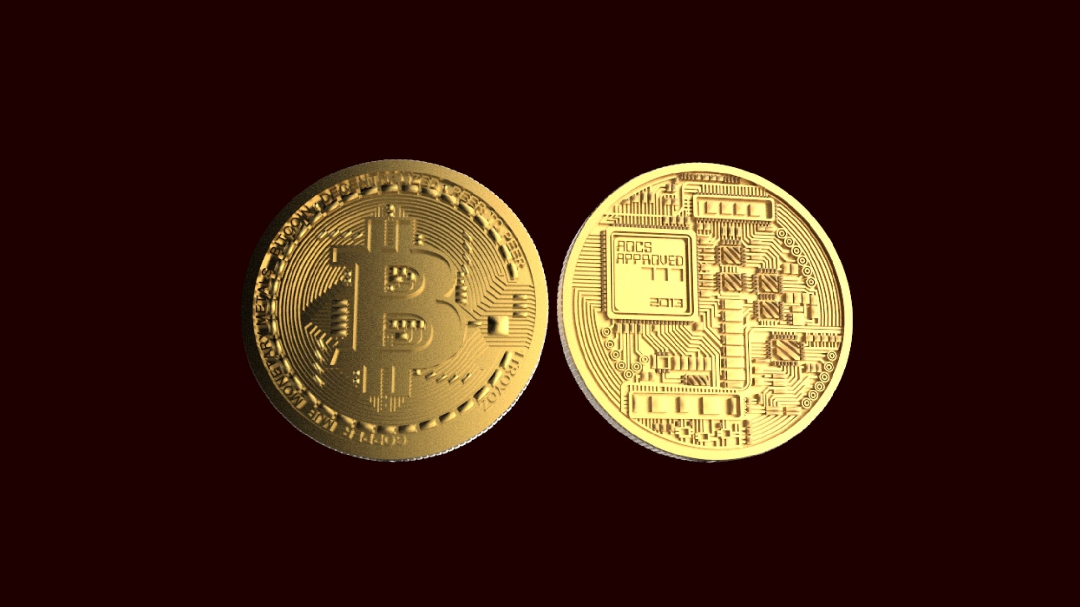 21K純金1オンスビットコイン、本物の純金コイン、本物の両面