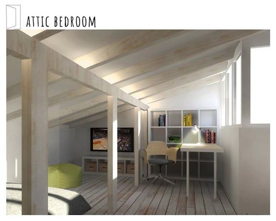 Attic Room Floor Plan Mood Board Ikea Furniture List 3d Visualization