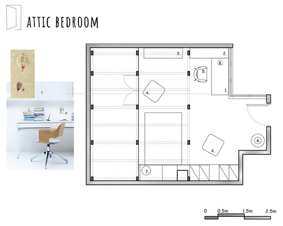 Attic Room Floor Plan Mood Board Ikea Furniture List 3d Visualization