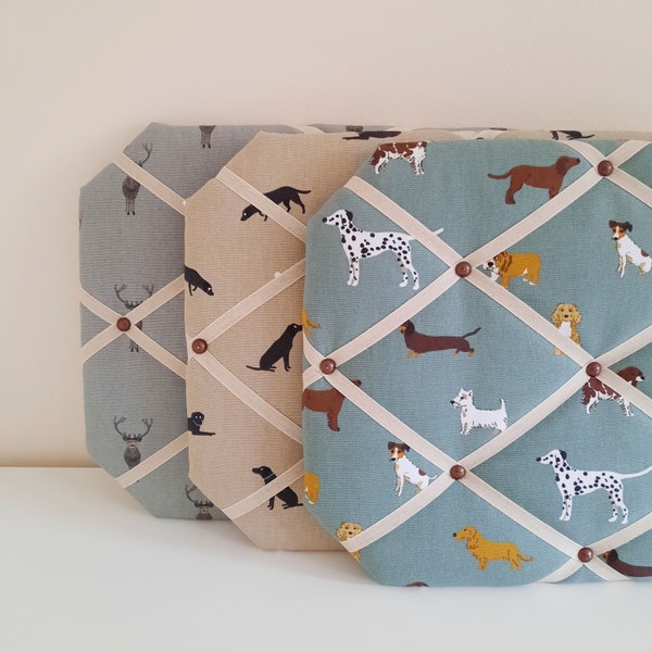 Fabric Noticeboard in Sophie Allport Designs, Memoboard, Padded Noticeboard, Kitchen Decor, Office Decor, French Memoboard, Choice of fabric