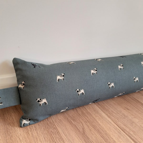 Pug Draught Excluder, Sophie Allport Draught Stopper, Dog Draught Sausage, Save Energy, Custom Length Door Snake, Housewarming Gift