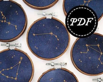 PDF - Sternzeichen Konstellation Stickmuster