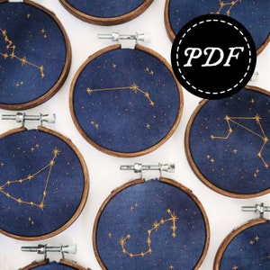 PDF - Star Sign Constellation Embroidery Pattern
