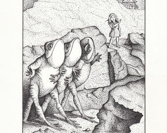 Melilot (pen and ink drawing) with frame