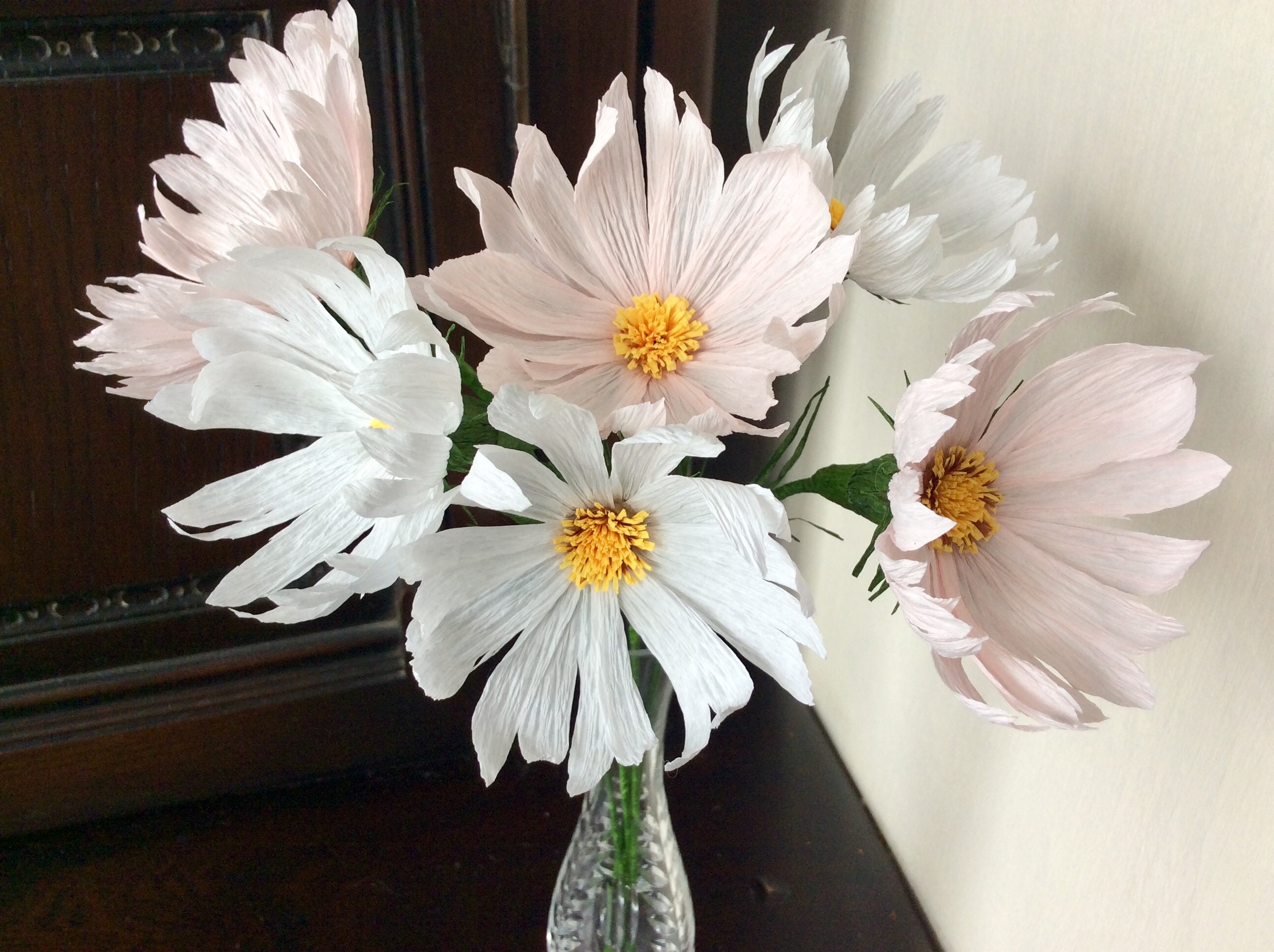 Handmade Crepe Paper Cupcake Cosmos Flowers in Pale Pink | Etsy