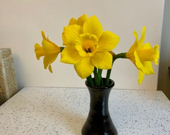 Crepe Paper Daffodils: Handmade Yellow Spring Flower Decor