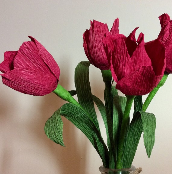Tulipani Di Carta Crespa Realistico Fiori Matrimonio Di Primavera Tulipani Rosso Carta Rossa Fiori Decorazione Home Decor