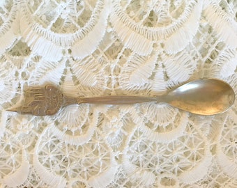 Vintage Zilveren Theelepel. Kerk in Geervliet. Holland.