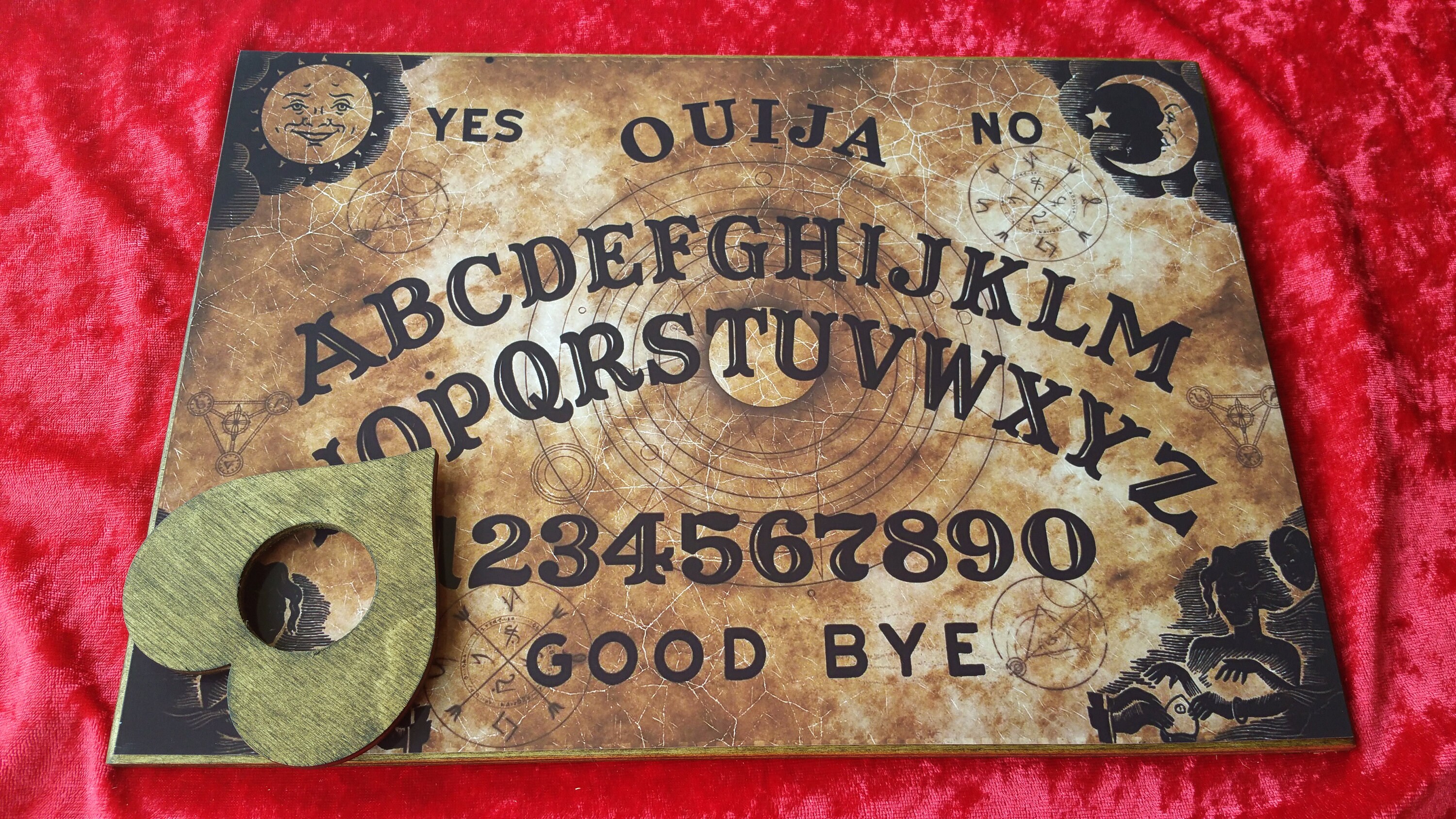 Wooden Ouija Board game & Planchette with Instructions Weeja Etsy