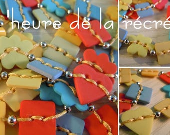 Recess time: original buttons necklace