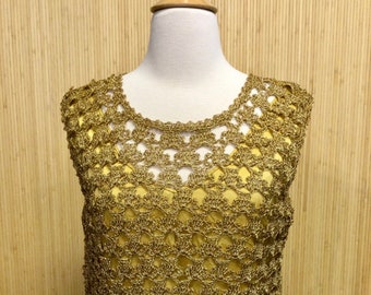 metallic crochet top