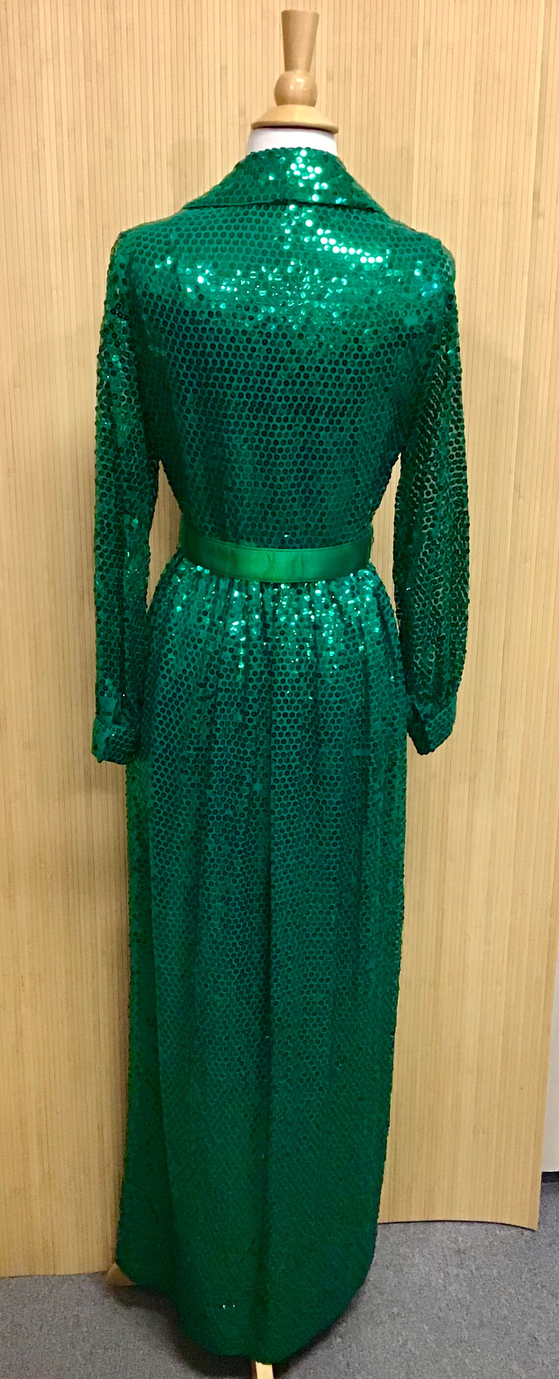 Stunning Oscar de la Renta Vintage Green Sequin 1970s | Etsy