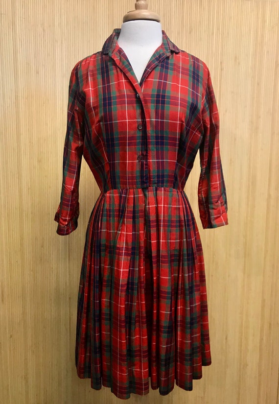 1940’s Vintage Handmade Plaid Day Dress