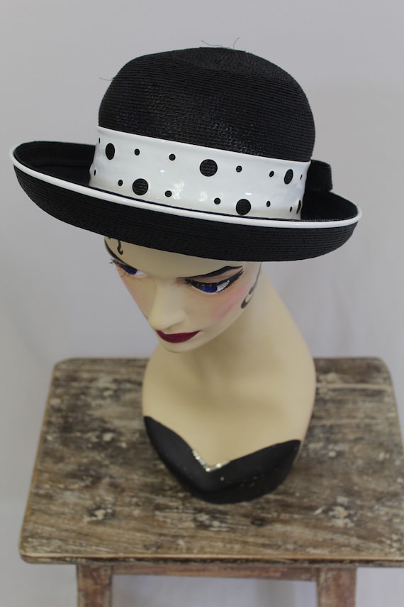 Elsa Schiaparelli 1950’s Straw Hat with Turned Up