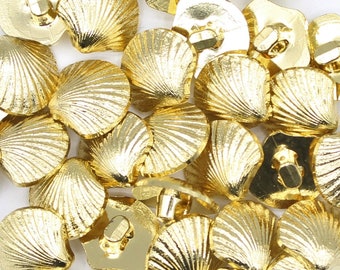 100 botones dorados de Blazer Shell Vintage Tailed Shell Calidad italiana