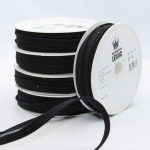 100 Meter Baumwollrohrbreite 10mm (8mm+2mm) - ecru weiß oder schwarz
