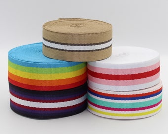 10 meters Striped Webbing available in 3 or 4cm Width