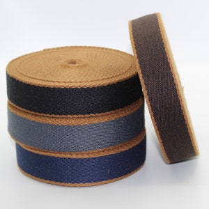 5 mètres de sangle Old Classic à larges rayures Sergé avec bandes bicolores Urban Ligne Luxe Sobre Géométrique 30mm
