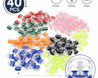 Lot de 40 Arrêts Cordon 17mm | Stop Cordon à Ressort | Cord Lock Couleur | Pour Sac, Sweat, Couture & DIY