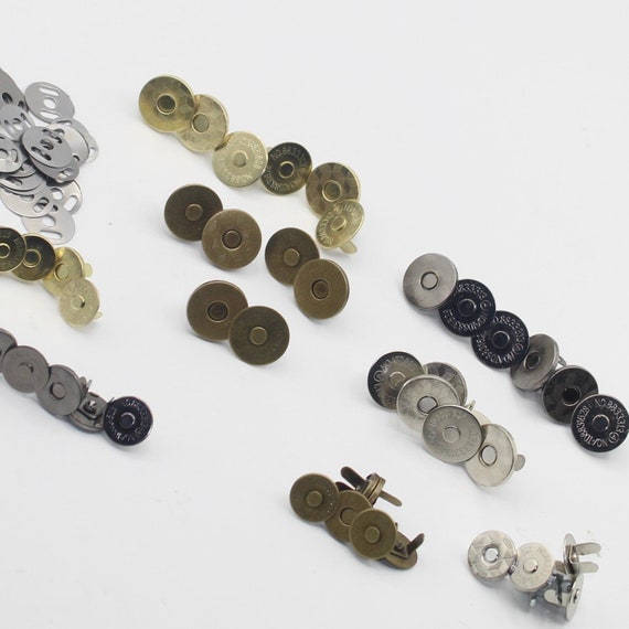Bottoni Magnetici Per Borse E Vestiti - Set Da 20 Pezzi, Argento E Bronzo, 14mm E 18mm