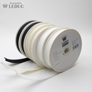 100 Meter Bias gefaltete Baumwollbreite 20mm (20/8/8mm) - ecru weiß oder schwarz