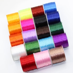 Elastic yarn 19 colors reels of 50m 0.8mm to sew make bracelet necklace beading decoration