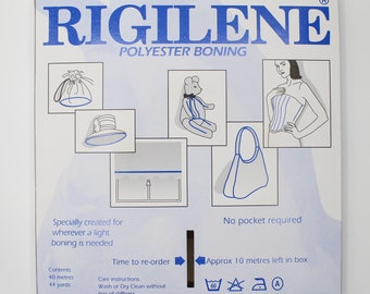 RIGILENE, Wieloryb, Boning Biały lub Czarny pudełko 40 metrów, dostępny w rozmiarach 3, 6, 8, 10, 12, 15 lub 18 mm