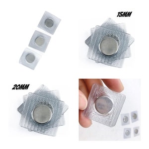 Magnetic buttons 5 pairs to sew in a solid plastic bag 15 or 20 mm